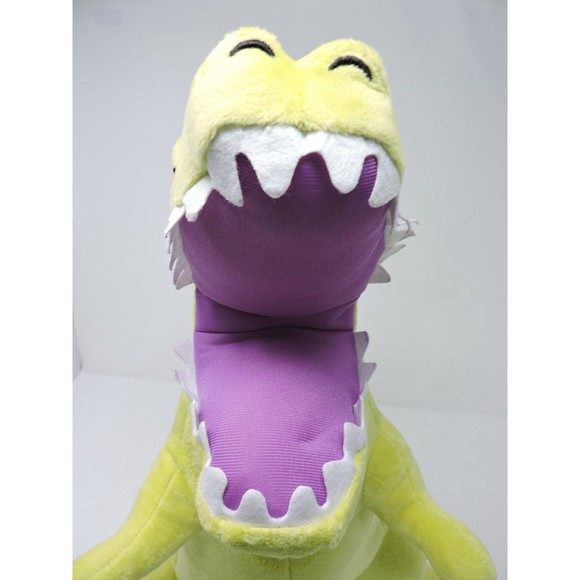 Nickelodeon Rugrats Large 16 inch Reptar Dinosaur Plush Stuffed Toy Green Purple - Picture 8 of 10